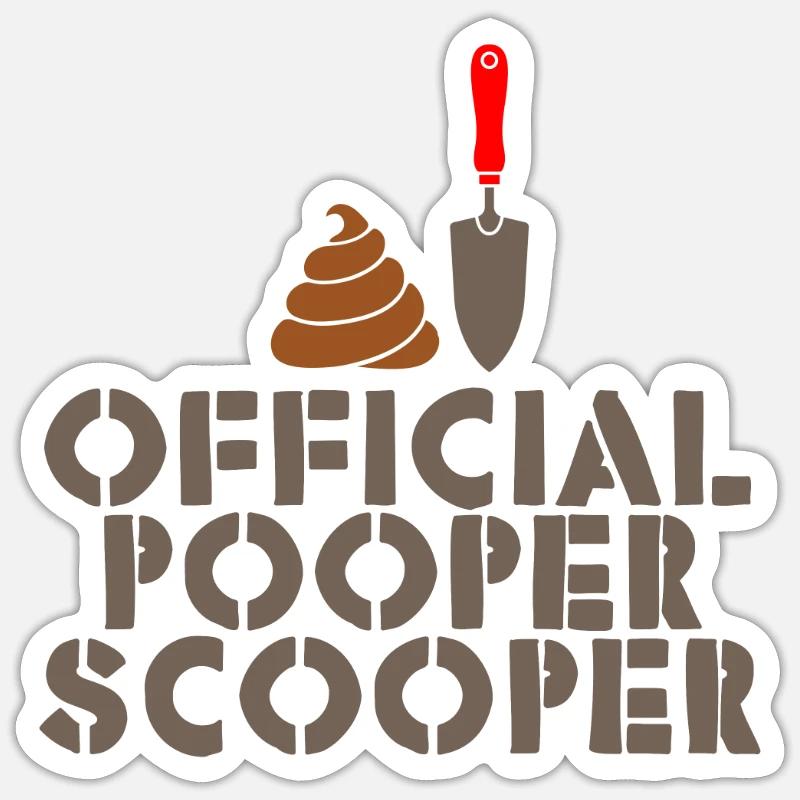 Official Pooper Scooper 3 - Sticker Größe S (10 x 10 cm) - Mattweiß