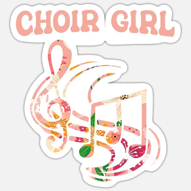 Chanteurs de chœur - Sticker taille S (10 x 10 cm) - blanc mat