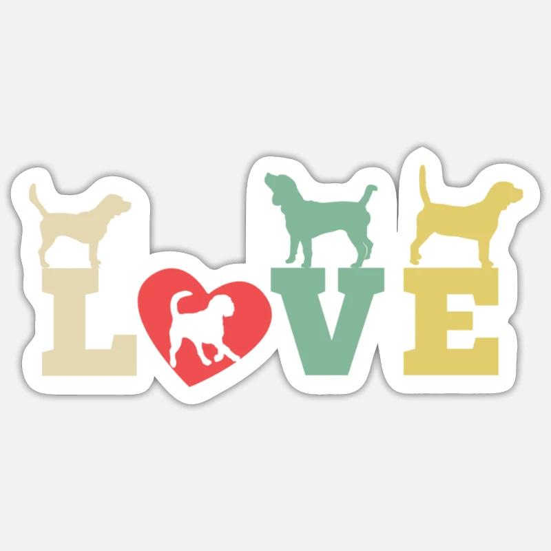 Beagle Beagle Hund Beagle Welpe Beagle Halter - Sticker Größe S (10 x 10 cm) - Mattweiß