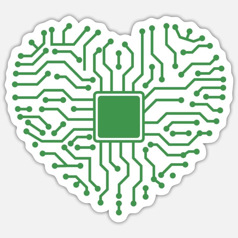 Herz aus Elektronik Beruf Technik Strom Sticker Größe S (10 x 10 cm)