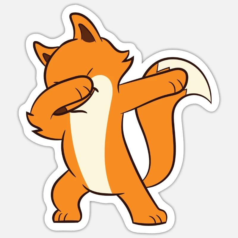 Fox - DAB, dabbing, dancing Sticker size S (10 x 10 cm)