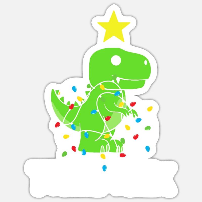 Tree Rex Christmas Dinosaur Tree T Rex Dinosaur Sticker Größe S (10 x 10 cm)