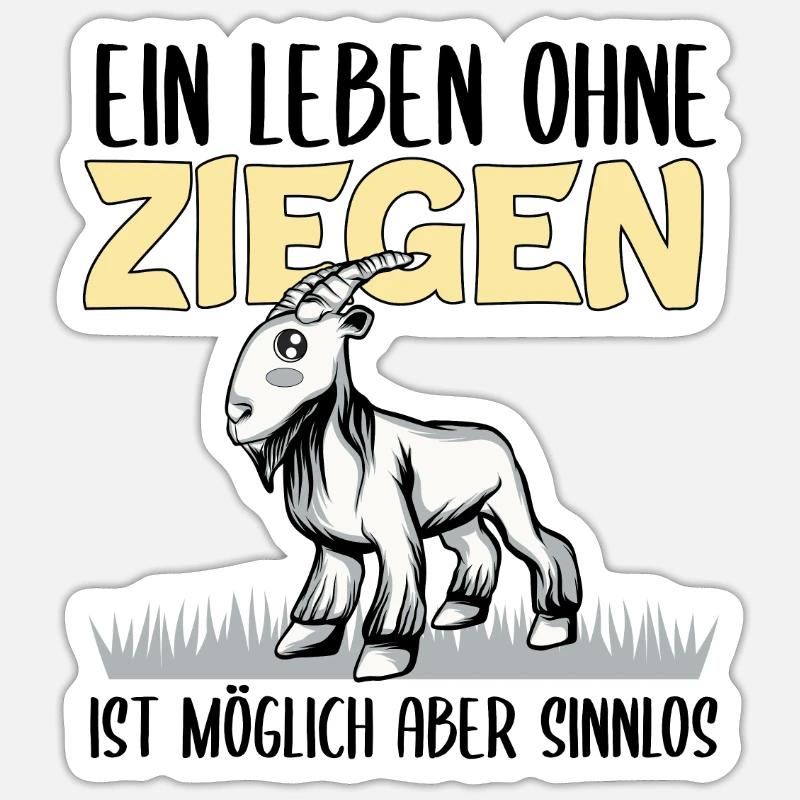Ziege - Sticker Größe S (10 x 10 cm) - Mattweiß