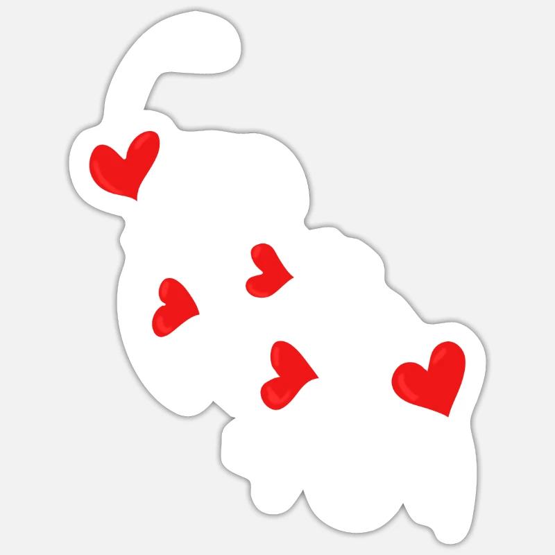 Saint-Valentin Saint-Valentin - Sticker taille S (10 x 10 cm) - blanc mat