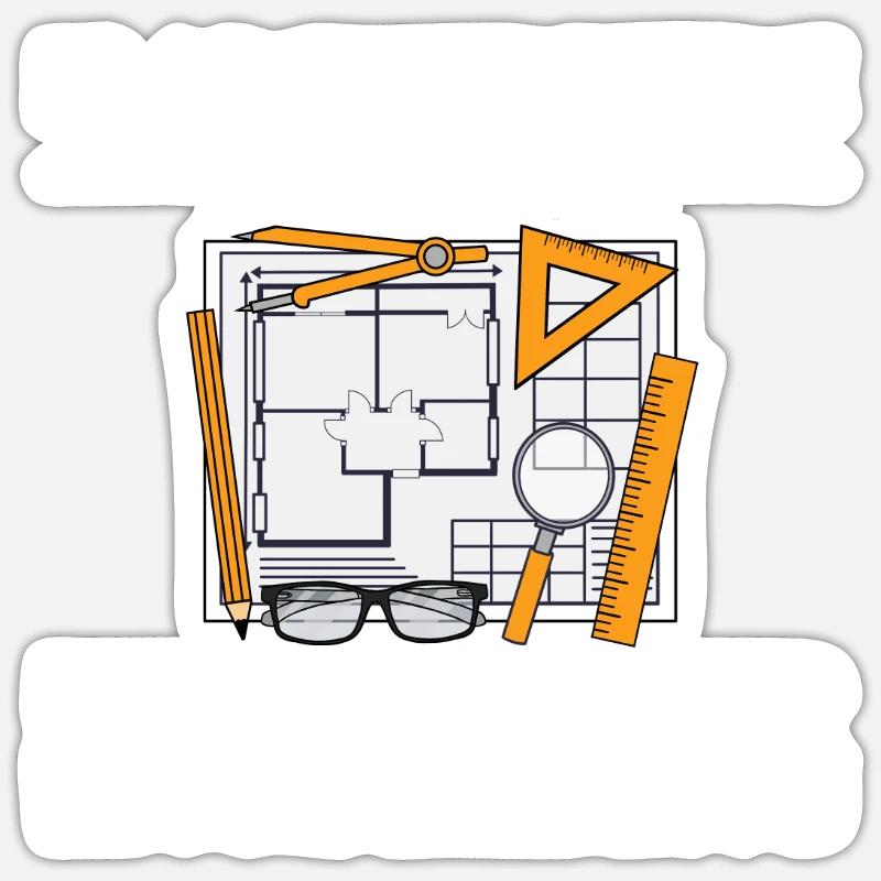 Architecture Designer Engineering House Architect - Sticker size S (10 x 10 cm) - white matte