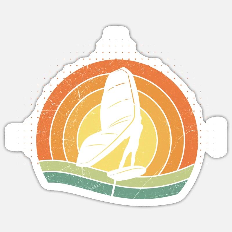 Wing Foil WIng Surf Rétro - Sticker taille S (10 x 10 cm) - blanc mat