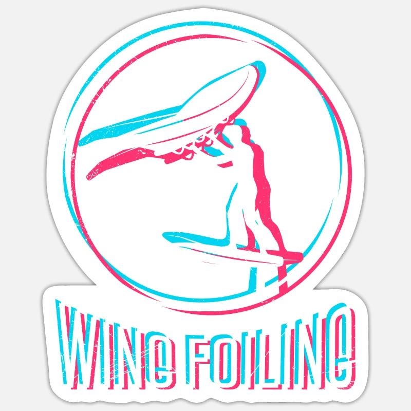 Wing Foiling Wing Surf Wing Foiler - Sticker taille S (10 x 10 cm) - blanc mat