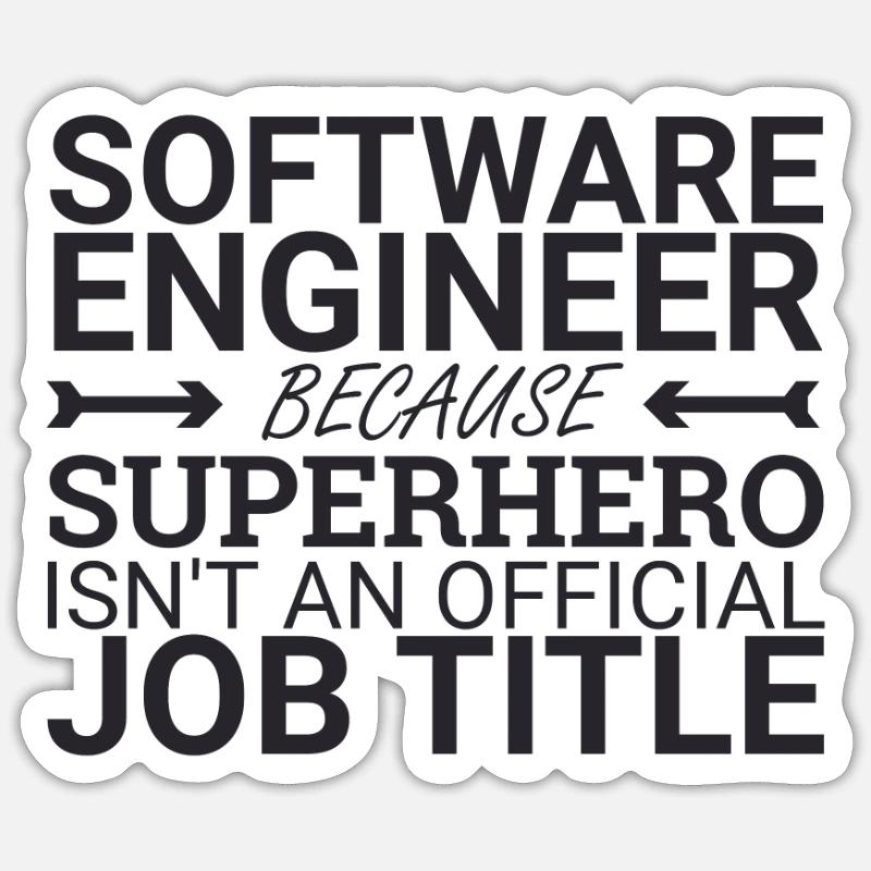 "Software Engineer Superhero | Programming" Sticker size S (10 x 10 cm)