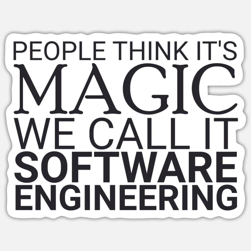 "Software Engineer Magic | Programming" - Sticker Größe S (10 x 10 cm) - Mattweiß