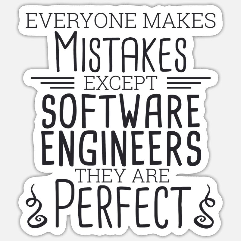 "Software Engineer Perfect | Programming" - Sticker Größe S (10 x 10 cm) - Mattweiß