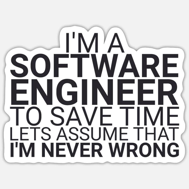 "Software Engineer Time | Programming" - Sticker Größe S (10 x 10 cm) - Mattweiß