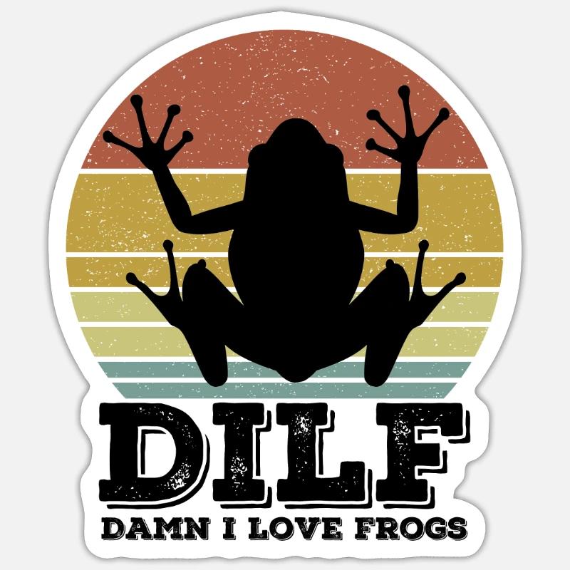Frosch - Sticker Größe S (10 x 10 cm) - Mattweiß