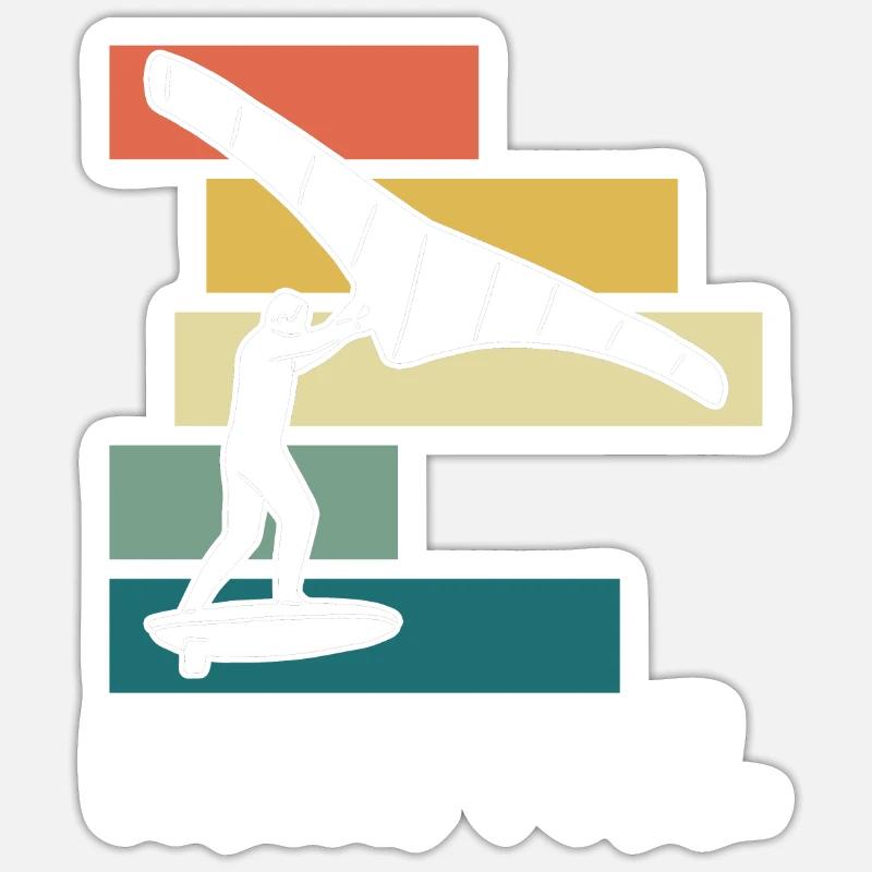 Wing Foil Wingsurf Wingfoiling Wingfoil Wing Surf - Sticker taille S (10 x 10 cm) - blanc mat