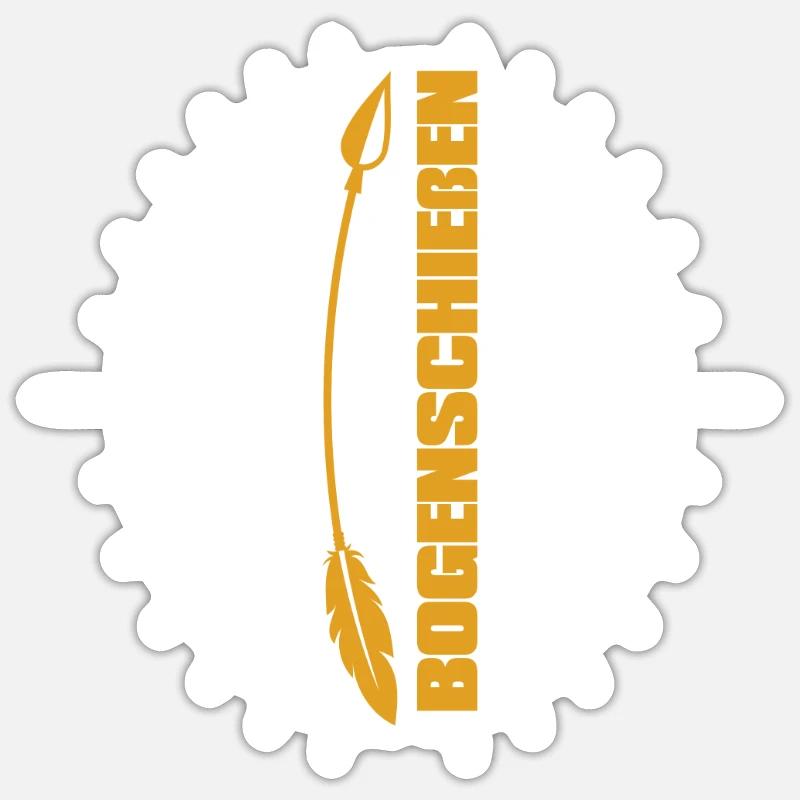 Bogenschütze Bogensport Pfeil Bogen Bogenschießen - Sticker Größe S (10 x 10 cm) - Mattweiß
