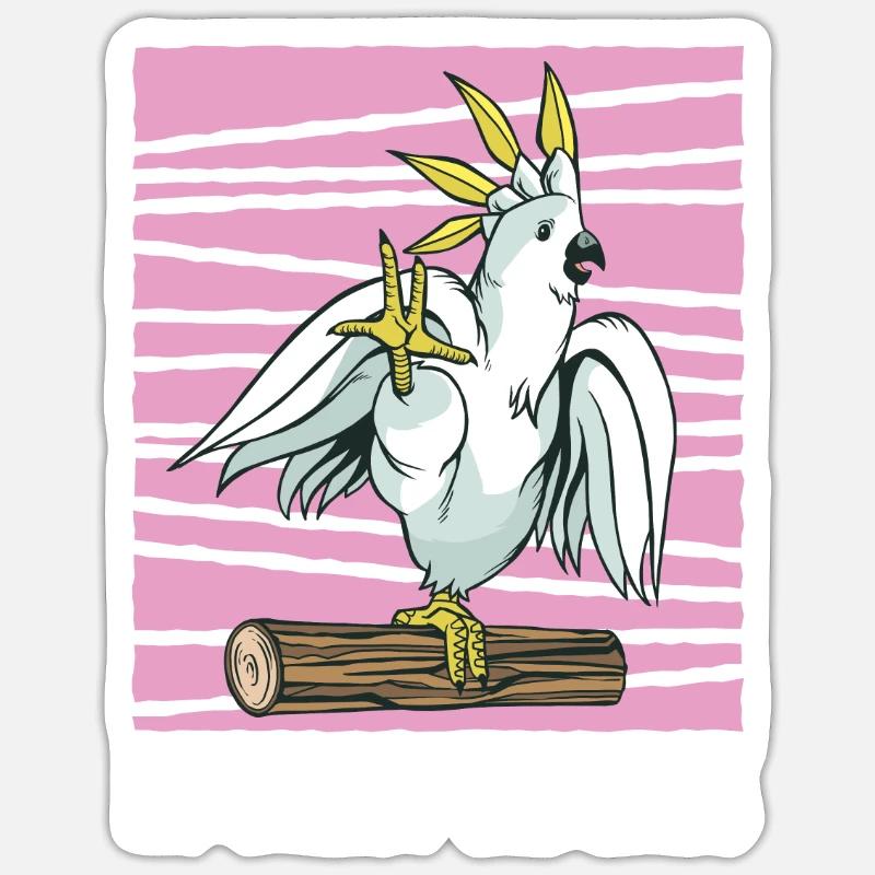 Perroquet - Sticker taille S (10 x 10 cm) - blanc mat