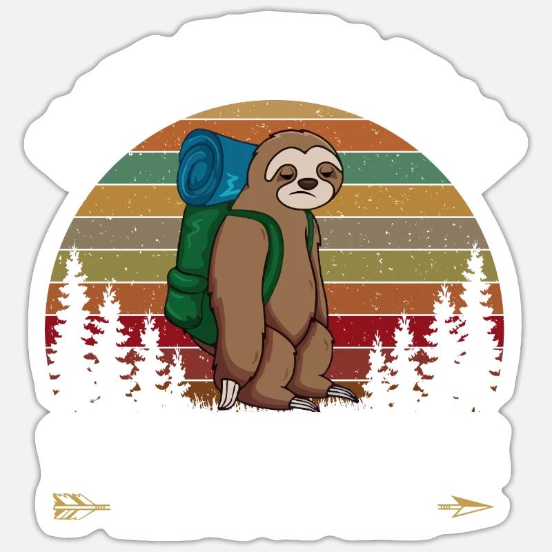 sloth hiking team we will get there when we get th Sticker size S (10 x 10 cm)