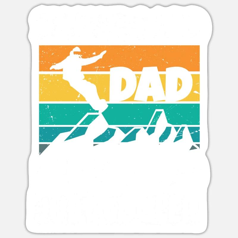 Snowboard Dad Like A Normal Dad Just Cooler Ski Sn - Sticker Größe S (10 x 10 cm) - Mattweiß