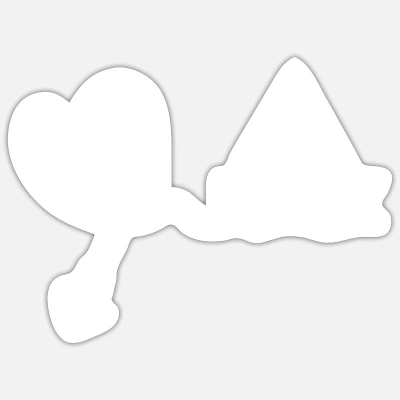 Herz Anker Boot - Sticker Größe S (10 x 10 cm) - Mattweiß