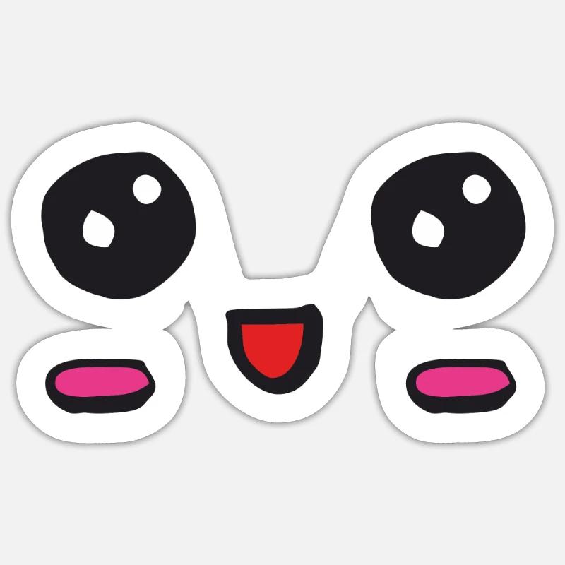kawaii face with an open smile Sticker size S (10 x 10 cm)