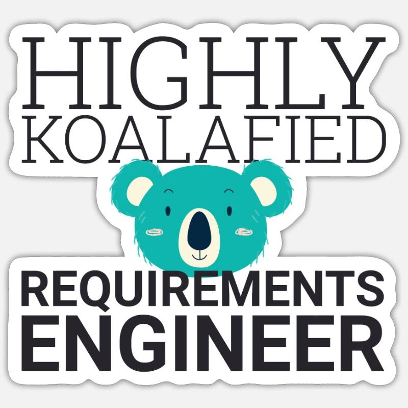 "Requirements Engineer Koalafied | Engineering" - Sticker size S (10 x 10 cm) - white matte