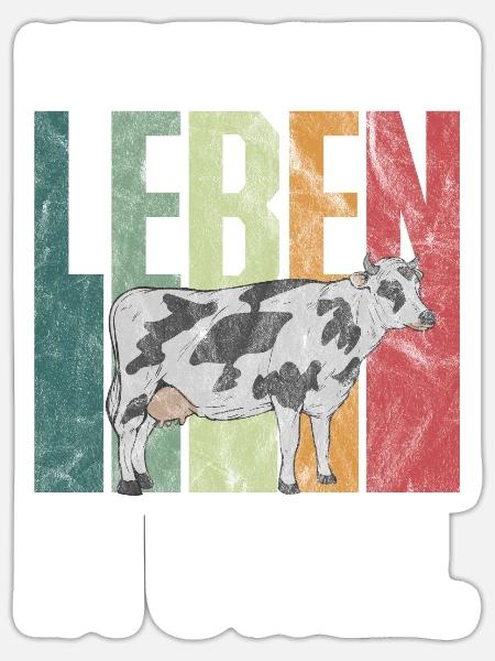 Kühe Therapeut im Stall Kuh Geschenk Landwirt - Sticker Größe S (10 x 10 cm) - Mattweiß