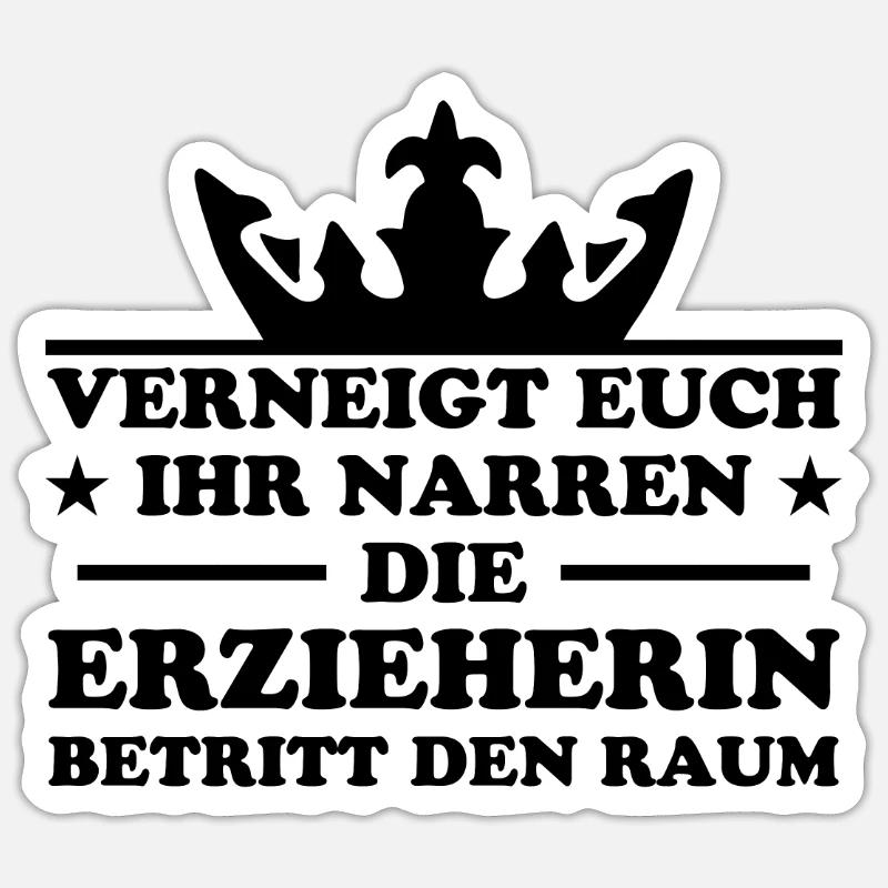Erzieherin Perfekte Beruf Lustiger Spruch Geschenk - Sticker Größe S (10 x 10 cm) - Mattweiß