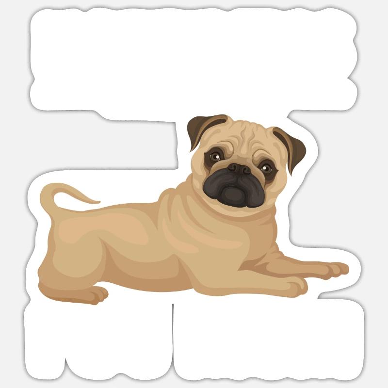 Mops Mama Mops Mops Mutter Geschenk Sticker Größe S (10 x 10 cm)