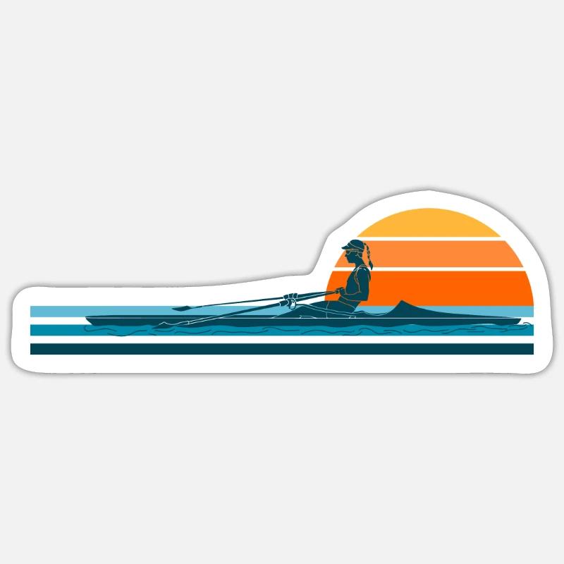 Rowing Crew Rower - Sticker size S (10 x 10 cm) - white matte