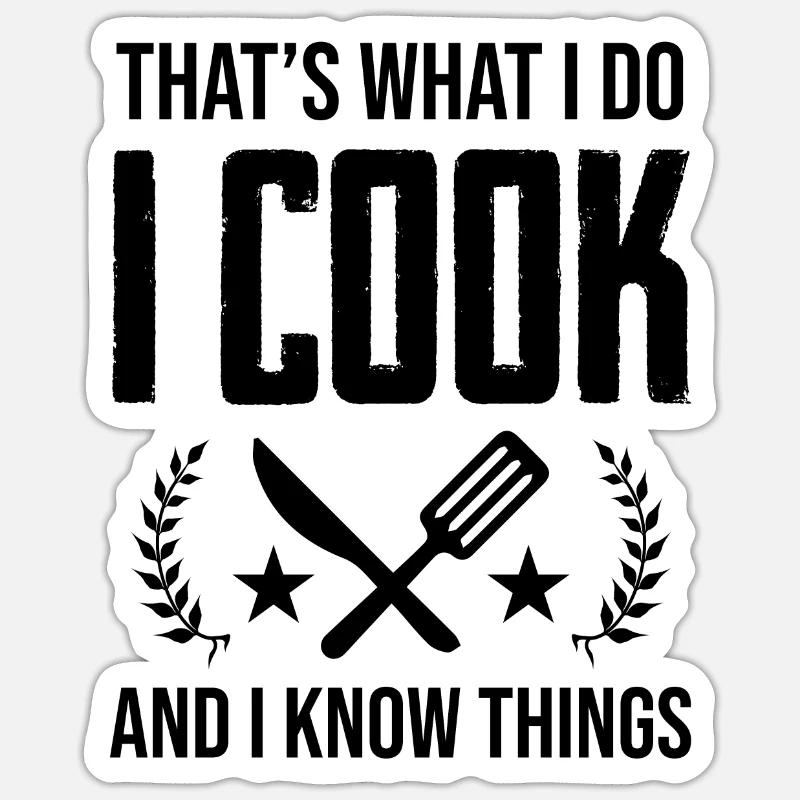 cuisinier cuisinier - Sticker taille S (10 x 10 cm) - blanc mat