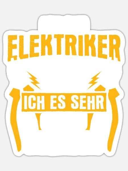 Elektriker Strom Elektrik - Sticker Größe S (10 x 10 cm) - Mattweiß