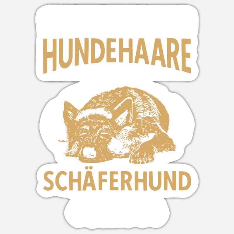 Deutscher Schäferhund Deutschen Schäferhund - Sticker Größe S (10 x 10 cm) - Mattweiß