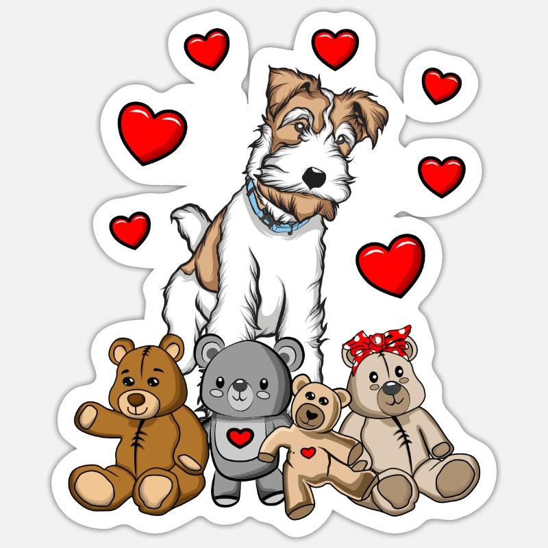 Drahthaar Foxterrier Glatthaar Foxterrier Sticker Größe S (10 x 10 cm)