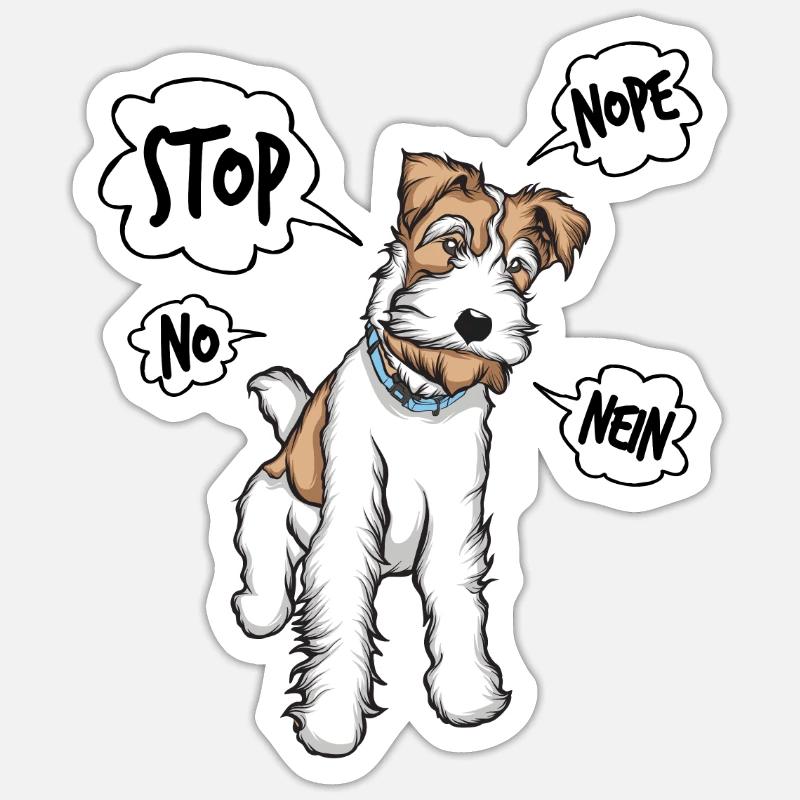 Drahthaar Foxterrier Glatthaar Foxterrier Sticker Größe S (10 x 10 cm)
