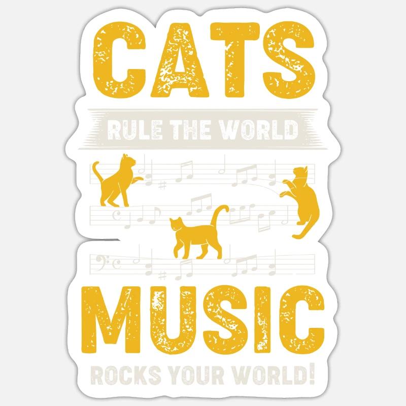 Kitten Musical Instrument - Sticker size S (10 x 10 cm) - white matte