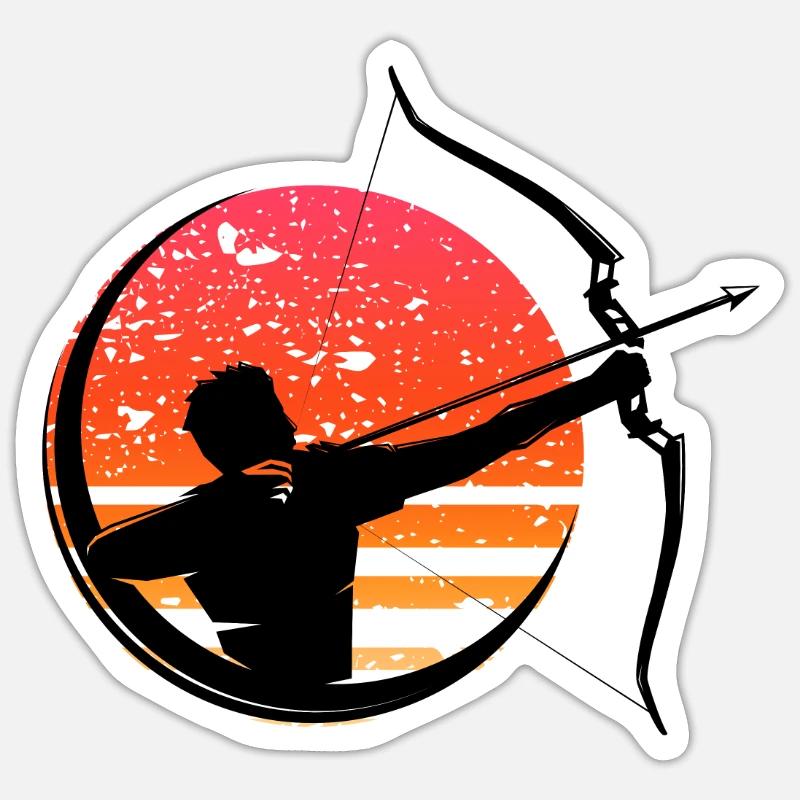 Bogenschießen Bogen Bogensport Bogenschütze - Sticker Größe S (10 x 10 cm) - Mattweiß