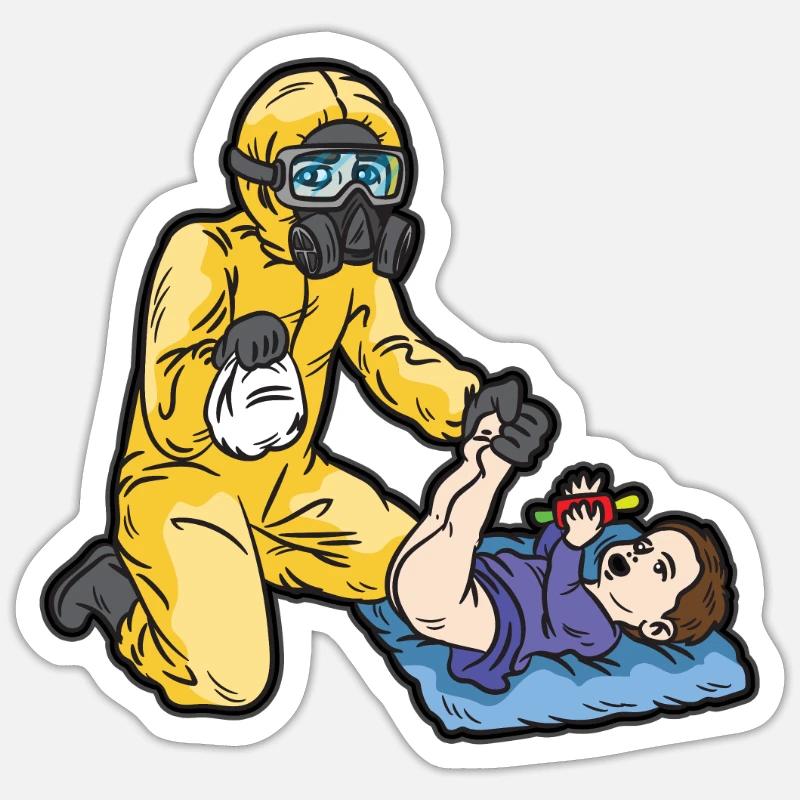 Masque à gaz de changement de couche malodorant Sticker taille S (10 x 10 cm)