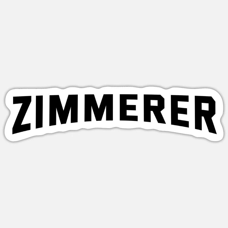 Zimmerer - Sticker Größe S (10 x 10 cm) - Mattweiß