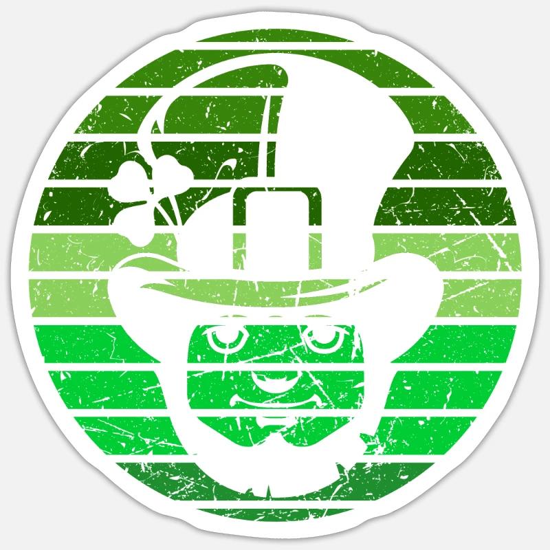 Chemise de la Saint-Patrick - Sticker taille S (10 x 10 cm) - blanc mat