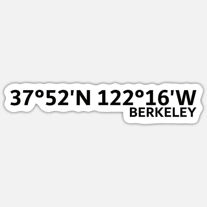 Berkeley Koordinaten - Sticker Größe S (10 x 10 cm) - Mattweiß