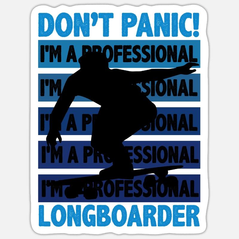 Longboard - Sticker size S (10 x 10 cm) - white matte