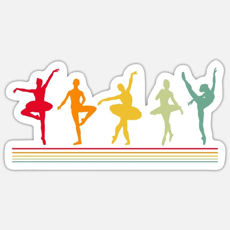 Dance Balett Retro - Sticker size S (10 x 10 cm) - white matte