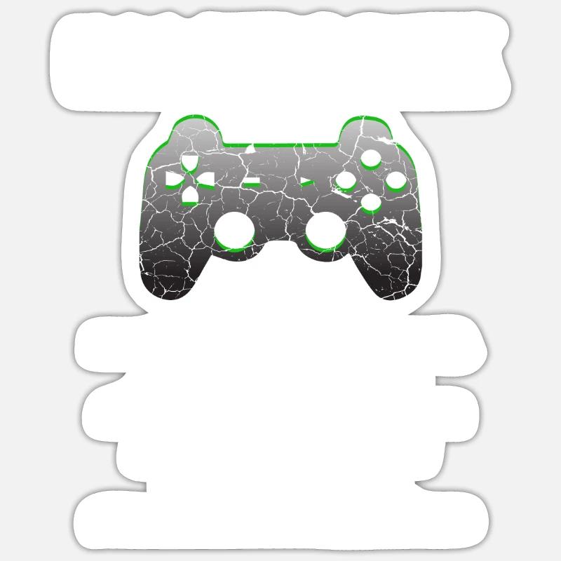 Gamer Logik Computer PC Controller Zocker Jungs - Sticker Größe S (10 x 10 cm) - Mattweiß