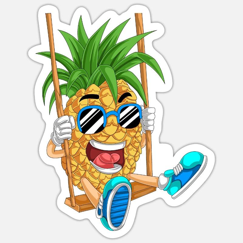 Échangiste d’ananas Sticker taille S (10 x 10 cm)