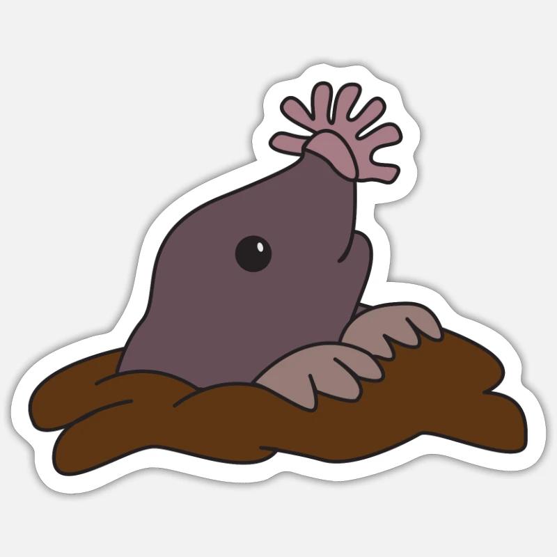 Star Mole Stars Mole Douce Taupe - Sticker taille S (10 x 10 cm) - blanc mat