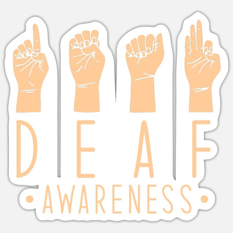 DEAF - Sticker size S (10 x 10 cm) - white matte