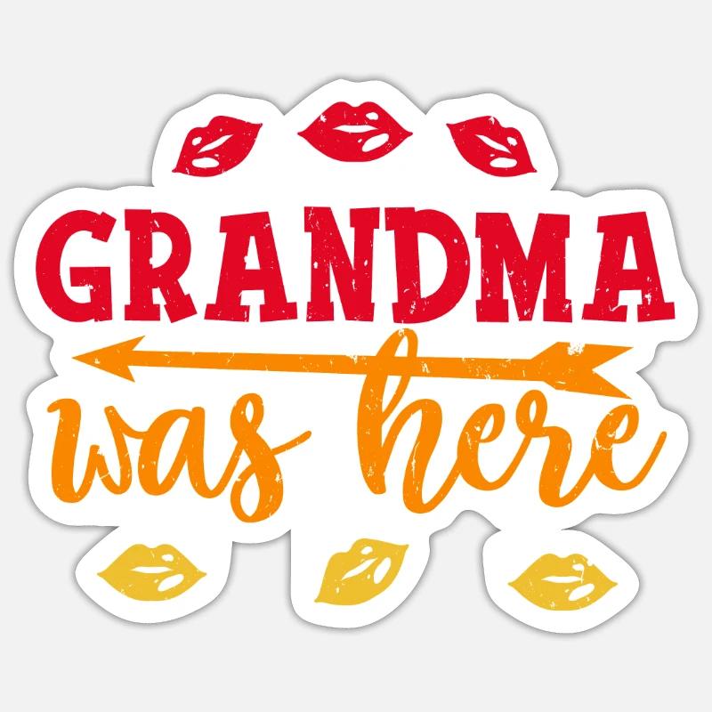 Oma war hier Großmutter Sticker Größe S (10 x 10 cm)