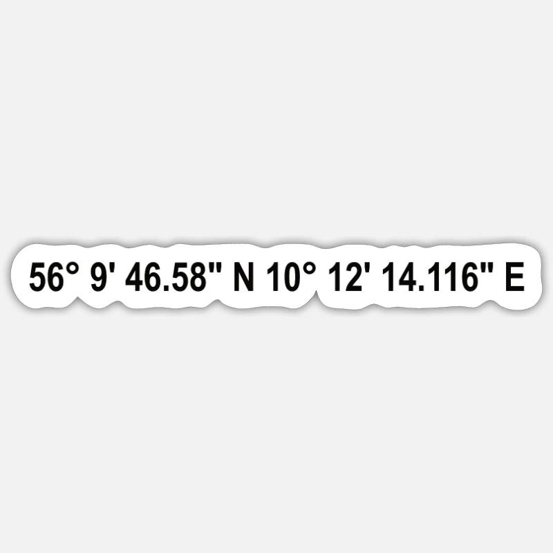 Aarhus coordinates Sticker size S (10 x 10 cm)
