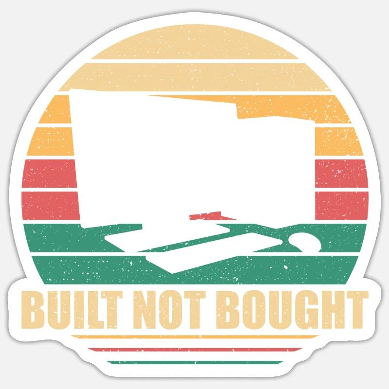 Construisez votre propre PC - Sticker taille S (10 x 10 cm) - blanc mat