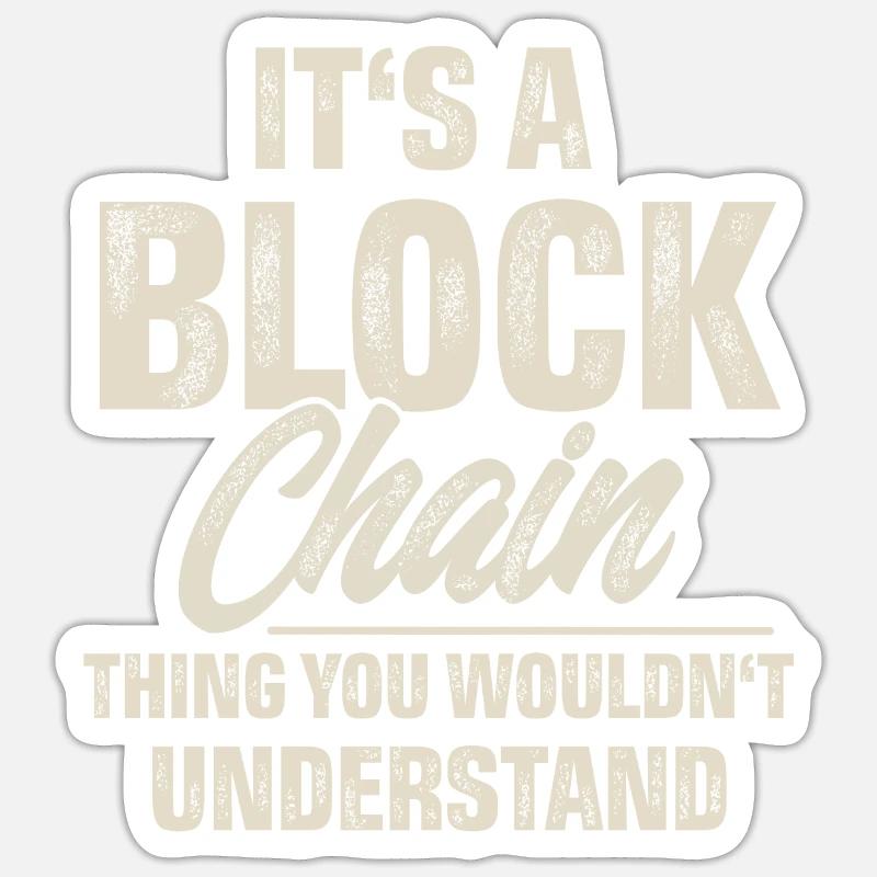 Crypto Blockchain - Sticker size S (10 x 10 cm) - white matte