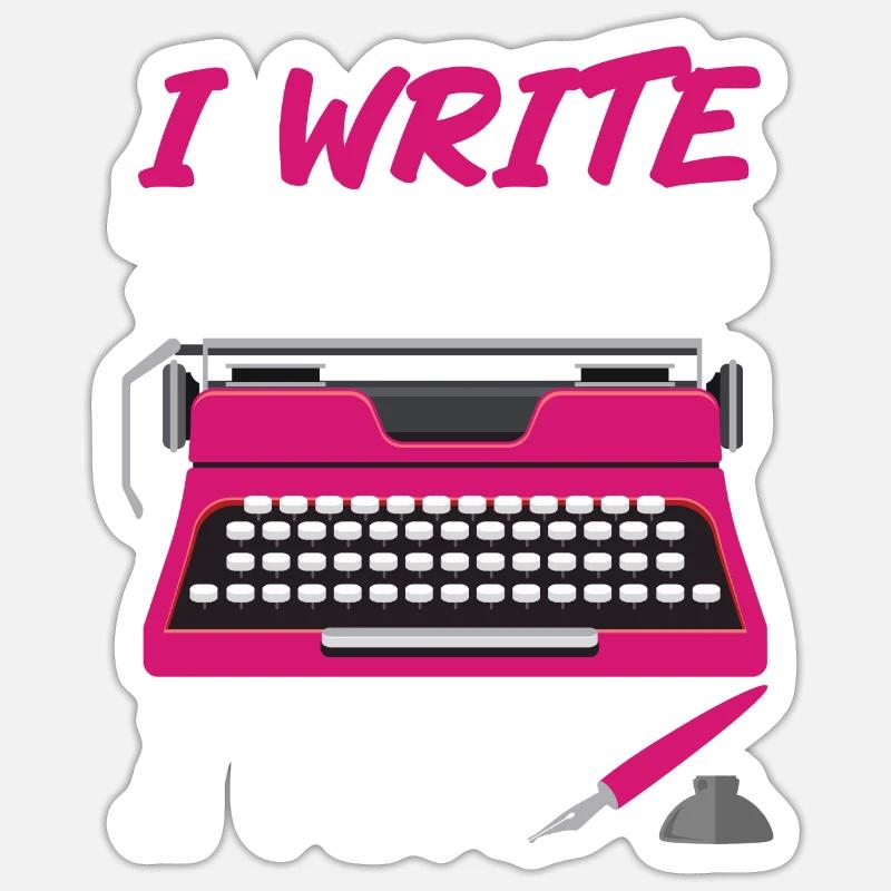 Writing Typewriter Novel Writer & Sticker Größe S (10 x 10 cm)